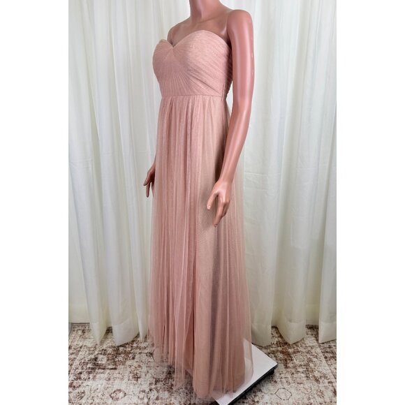 Jenny Woo Annabelle Convertible Chiffon Tulle Bridesmaid Dress Peach Size 4 - Picture 5 of 17
